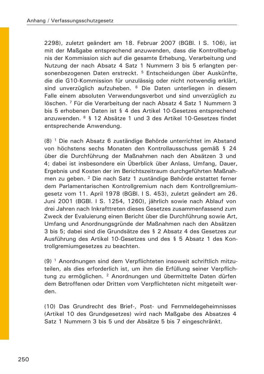 Seite 252 des Verfassungsschutzbericht 2009 Hamburg