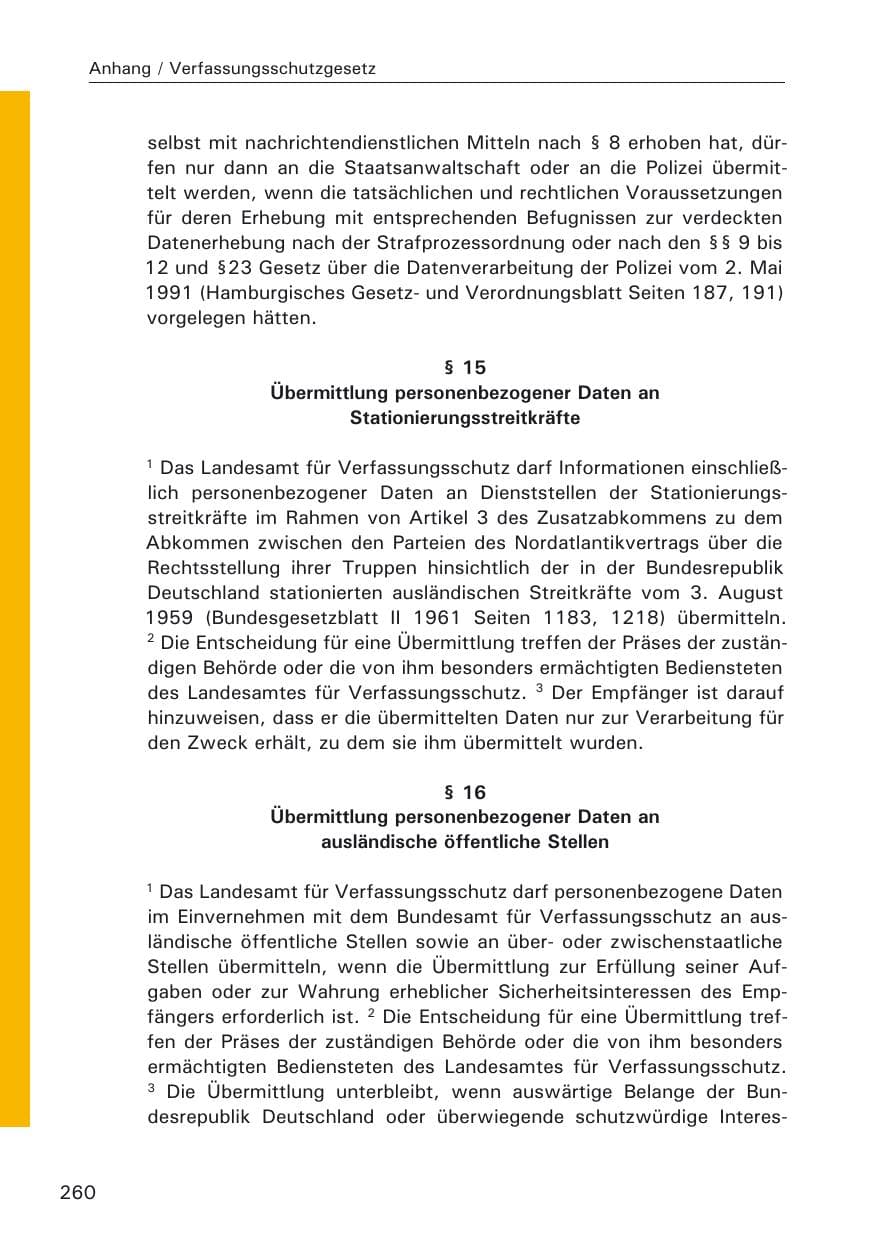 Seite 262 des Verfassungsschutzbericht 2009 Hamburg