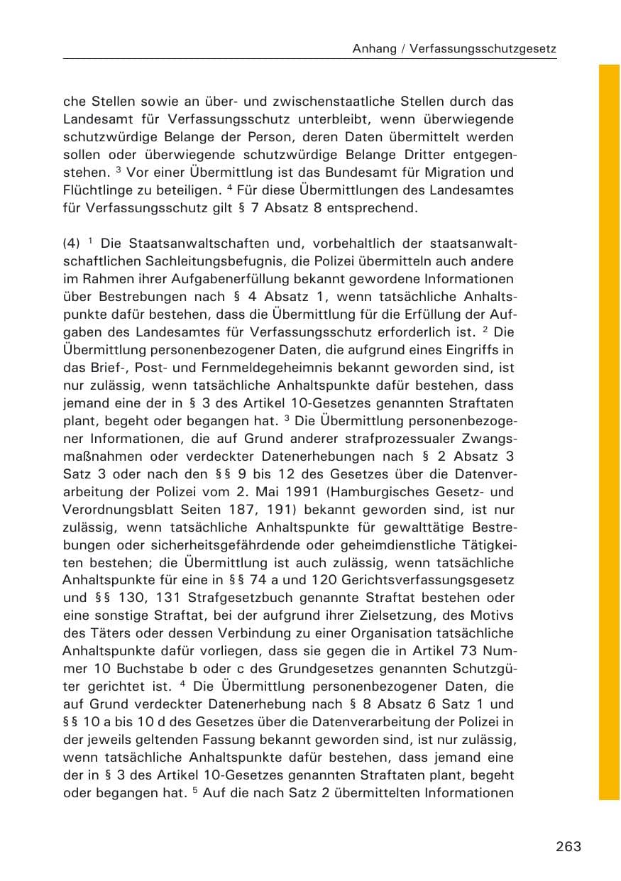 Seite 265 des Verfassungsschutzbericht 2009 Hamburg