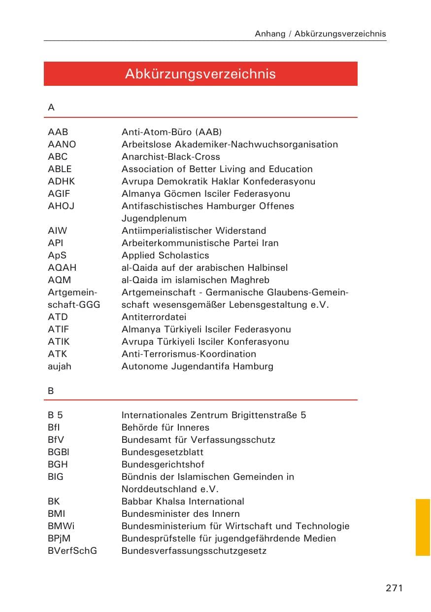 Seite 273 des Verfassungsschutzbericht 2009 Hamburg