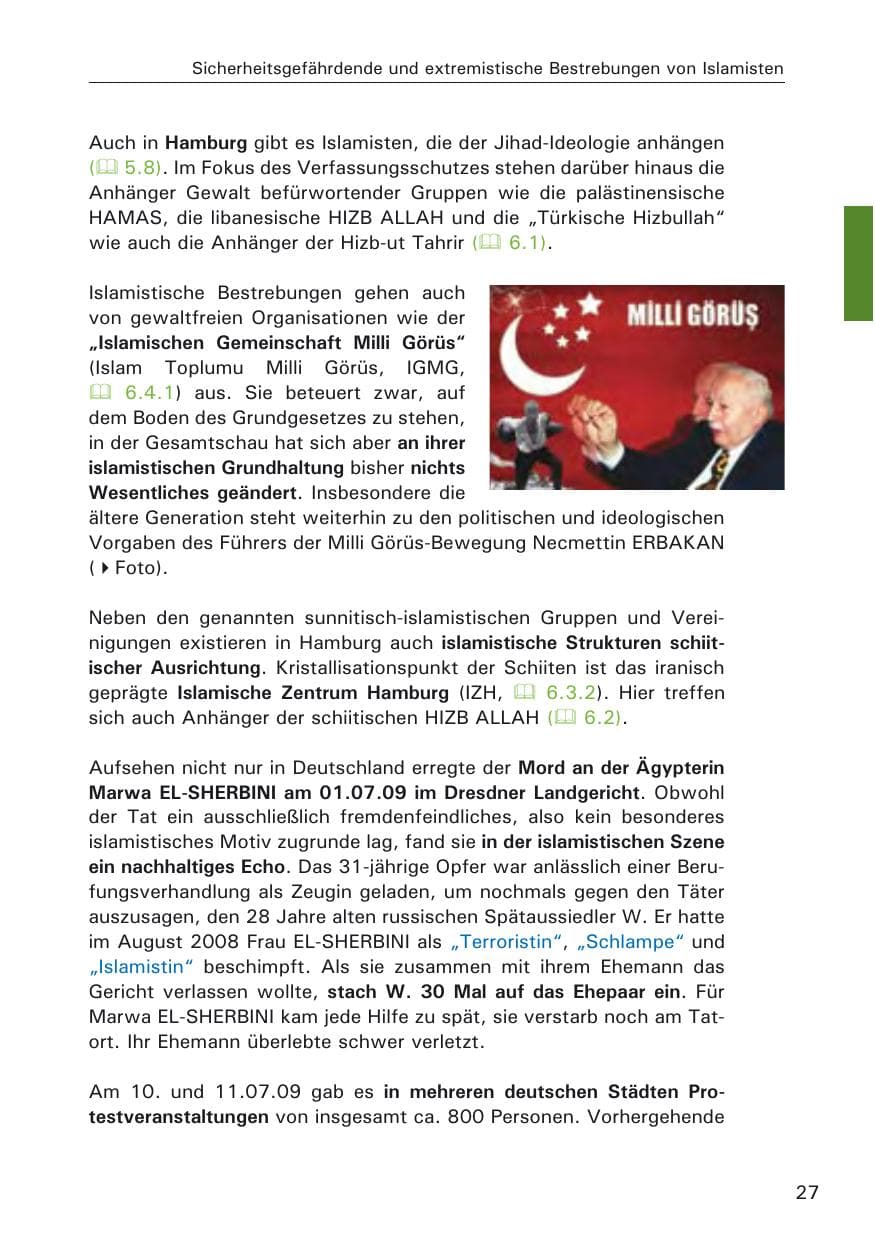 Seite 29 des Verfassungsschutzbericht 2009 Hamburg