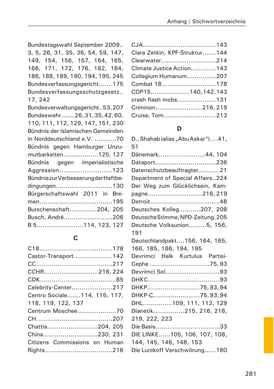 Seite 283 des Verfassungsschutzbericht 2009 Hamburg