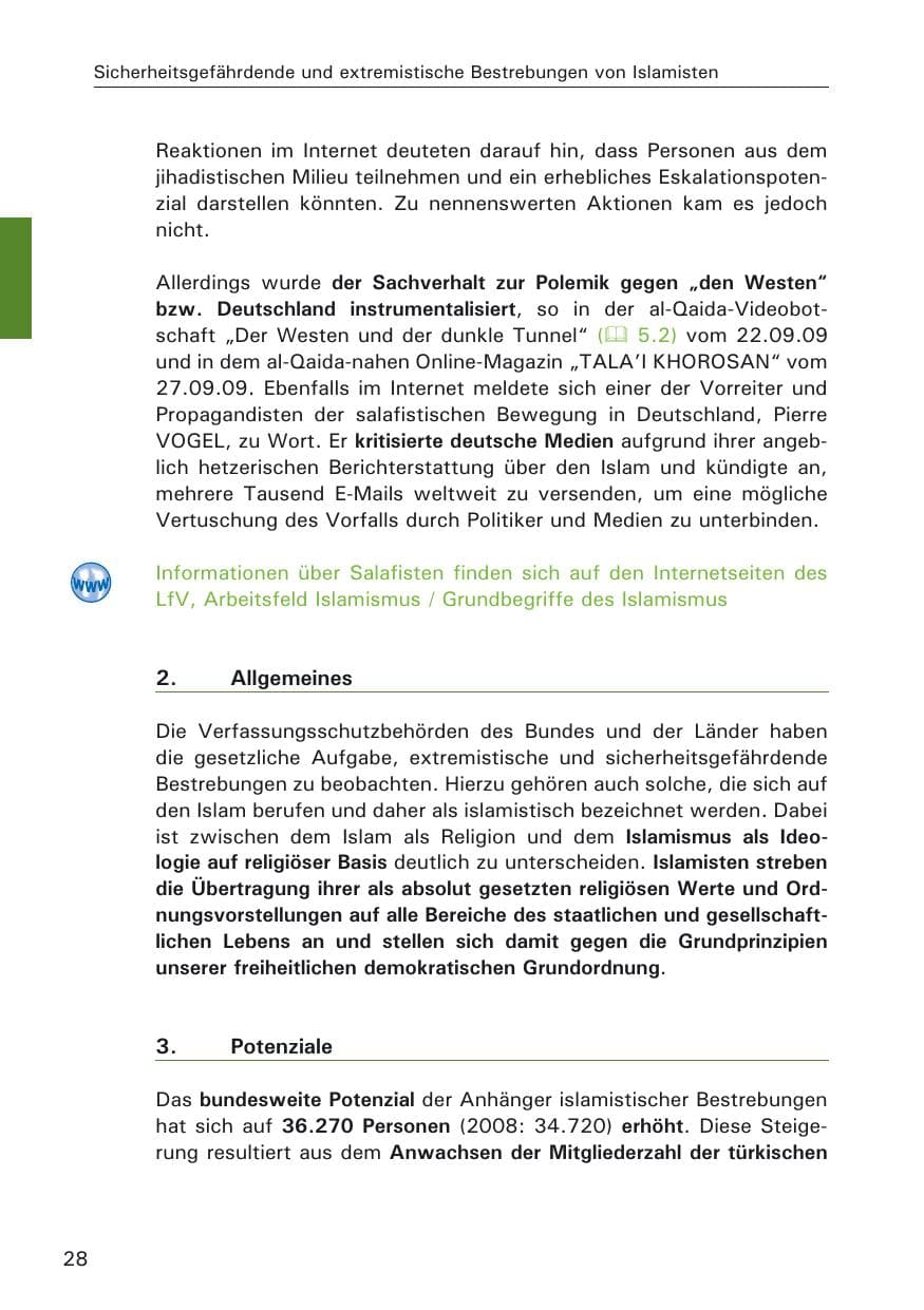 Seite 30 des Verfassungsschutzbericht 2009 Hamburg