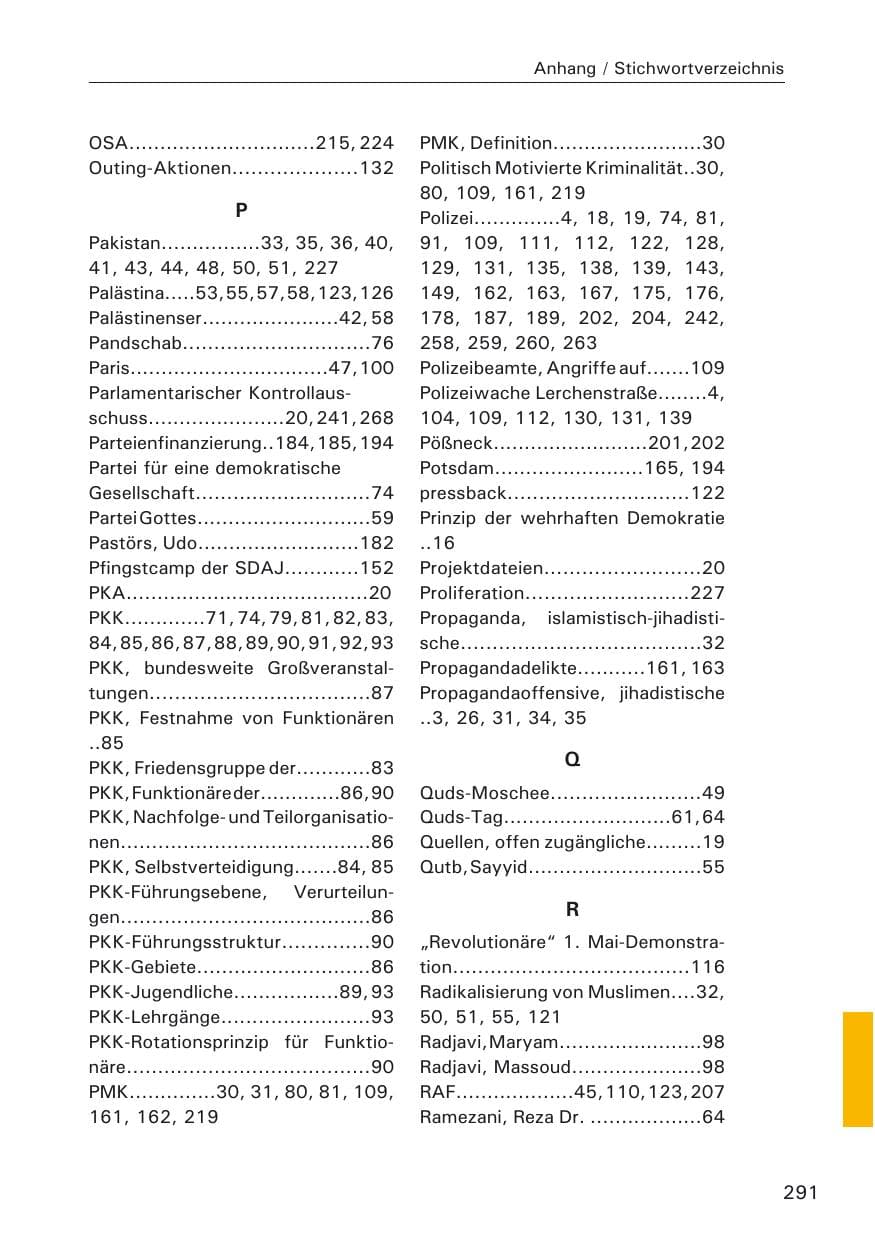 Seite 293 des Verfassungsschutzbericht 2009 Hamburg