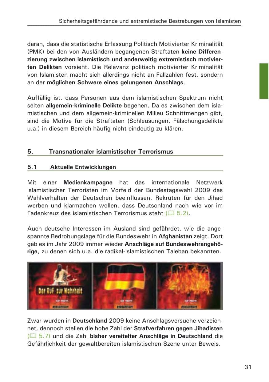Seite 33 des Verfassungsschutzbericht 2009 Hamburg