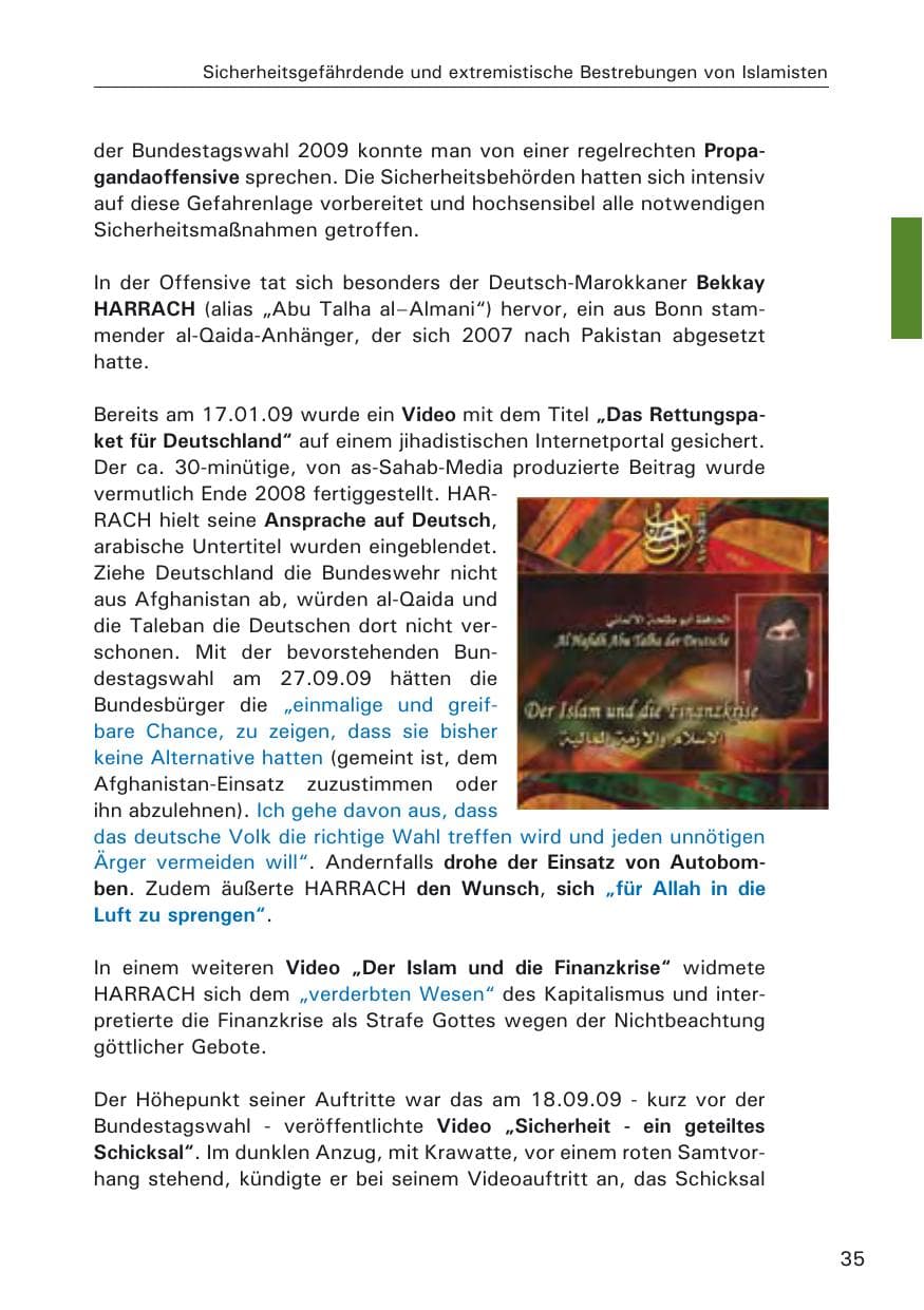 Seite 37 des Verfassungsschutzbericht 2009 Hamburg