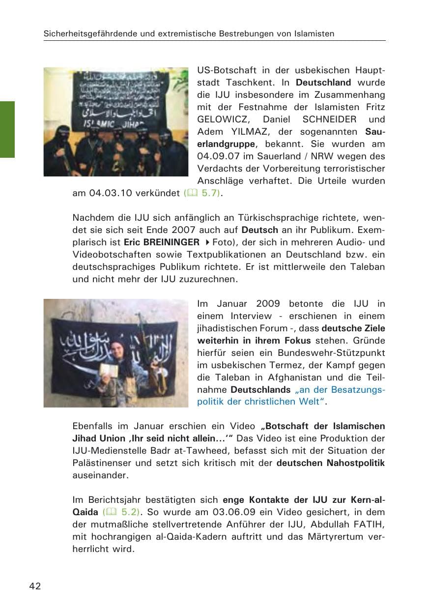 Seite 44 des Verfassungsschutzbericht 2009 Hamburg