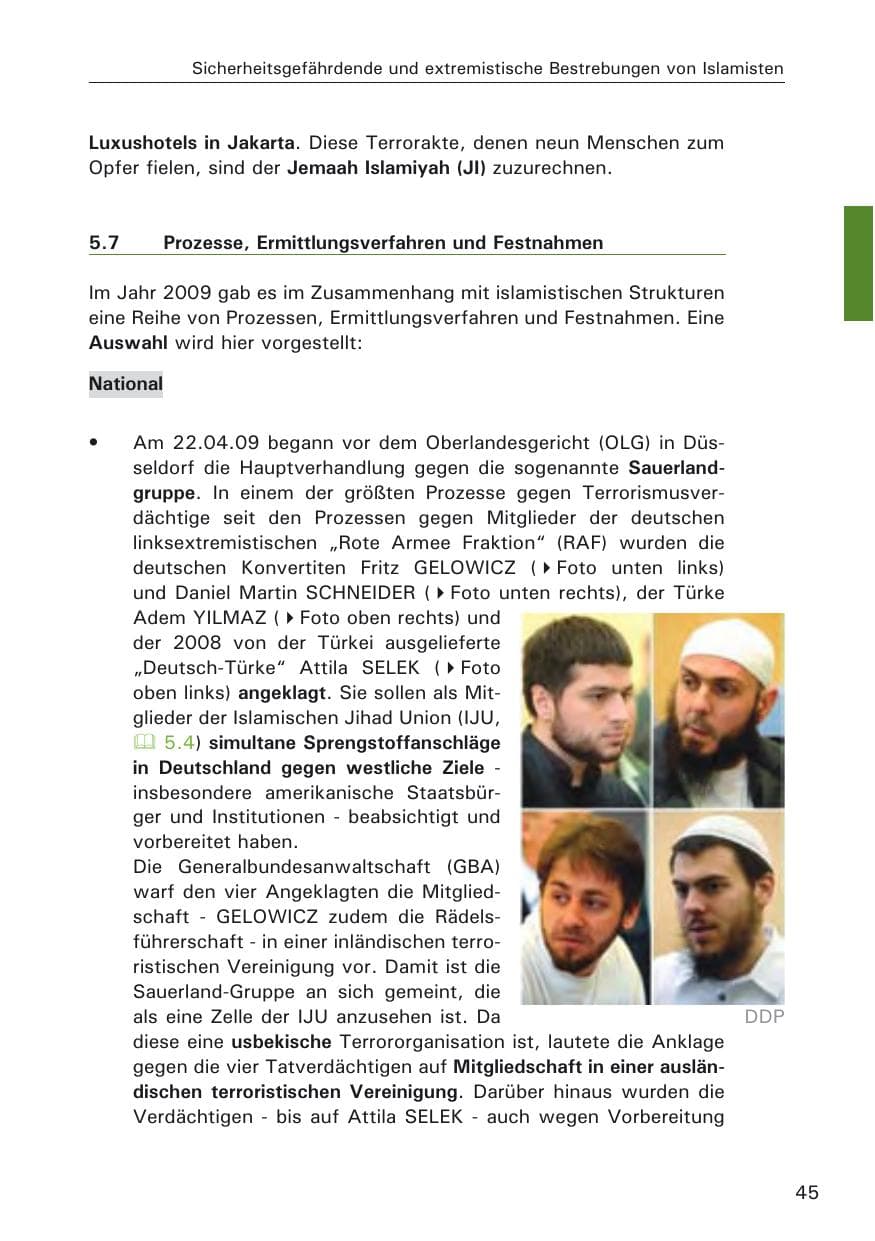 Seite 47 des Verfassungsschutzbericht 2009 Hamburg