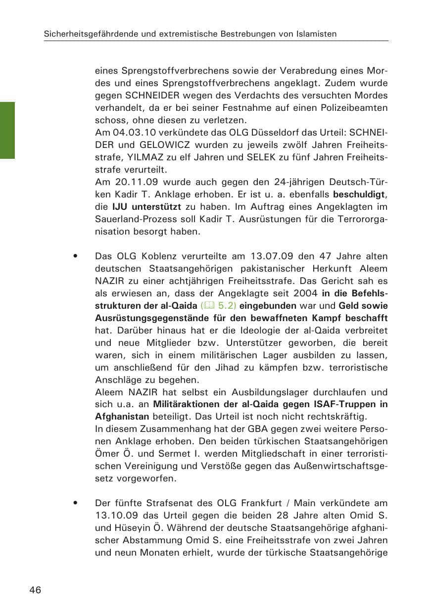 Seite 48 des Verfassungsschutzbericht 2009 Hamburg