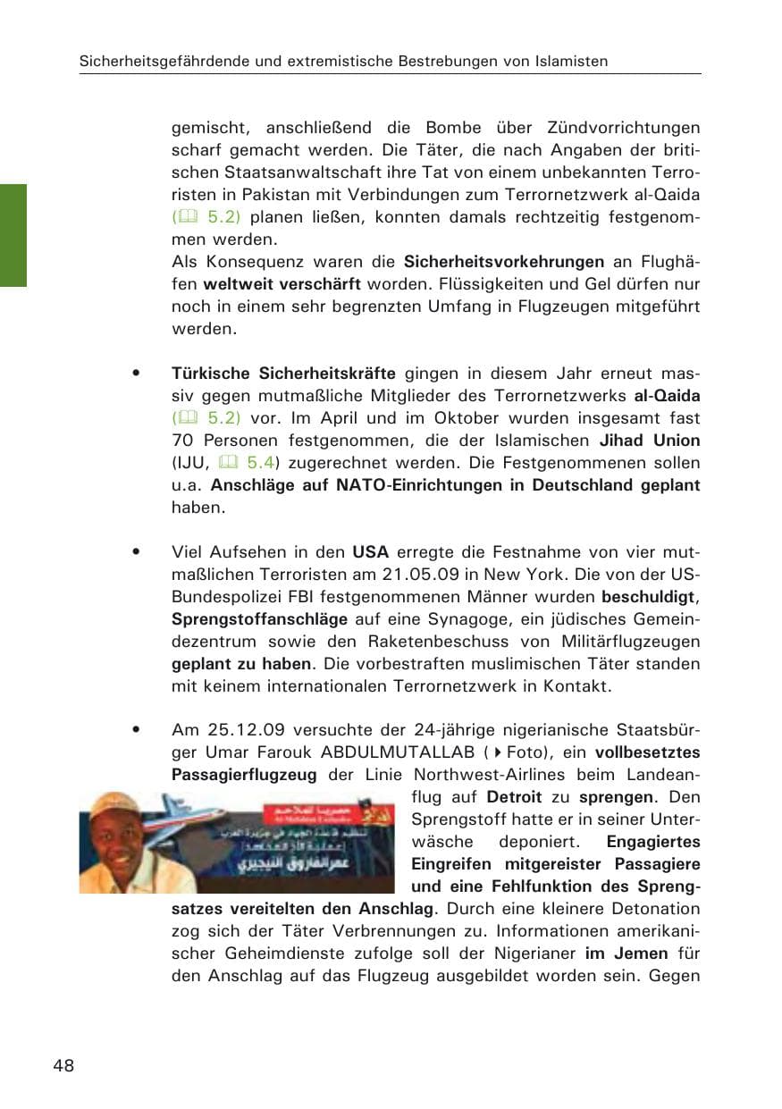 Seite 50 des Verfassungsschutzbericht 2009 Hamburg
