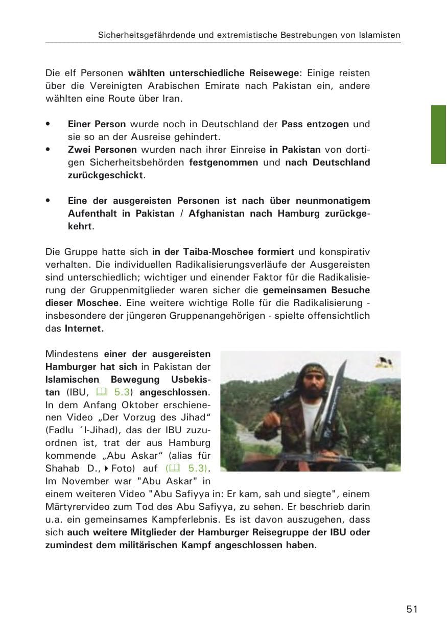 Seite 53 des Verfassungsschutzbericht 2009 Hamburg