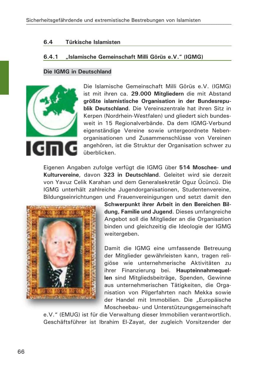 Seite 68 des Verfassungsschutzbericht 2009 Hamburg