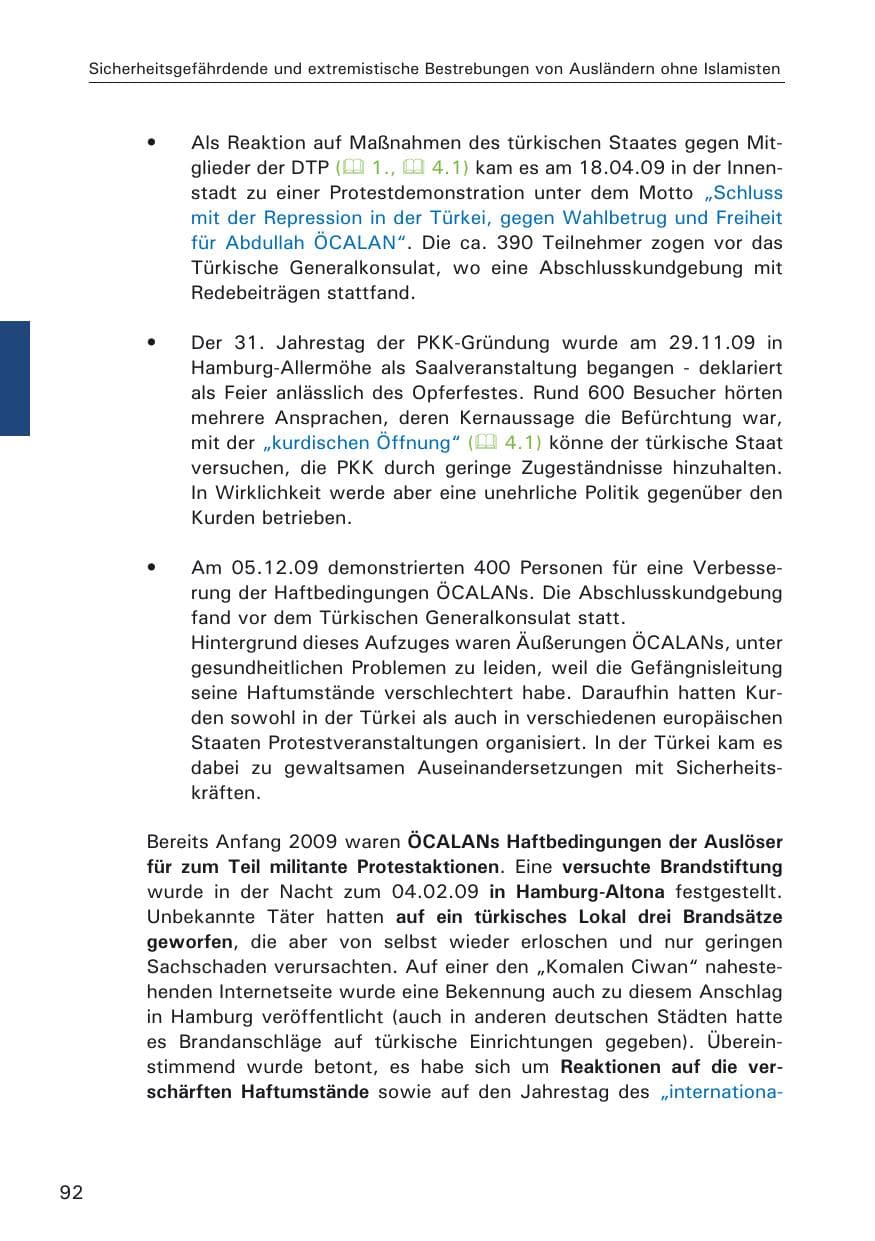 Seite 94 des Verfassungsschutzbericht 2009 Hamburg