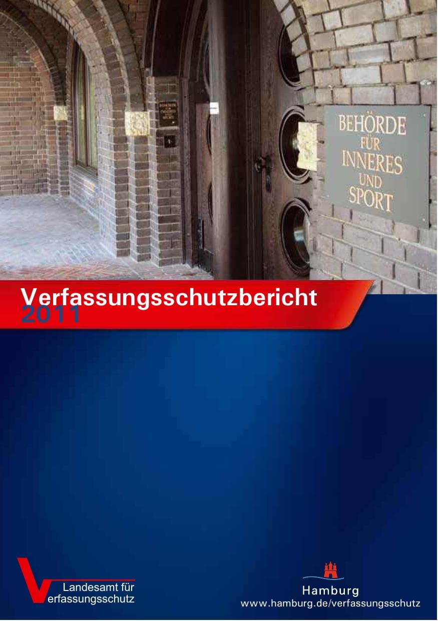 Seite 1 des Verfassungsschutzbericht 2011 Hamburg