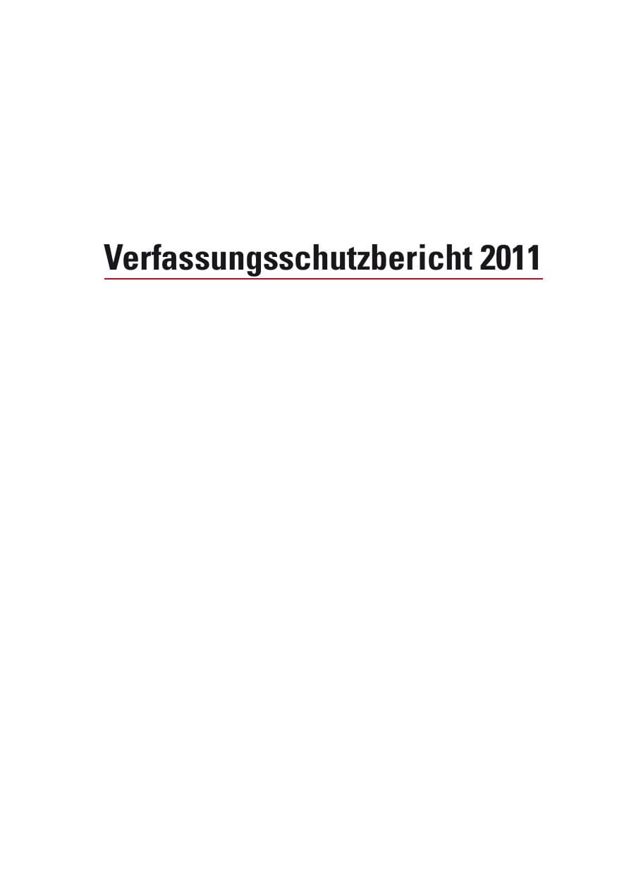 Seite 2 des Verfassungsschutzbericht 2011 Hamburg