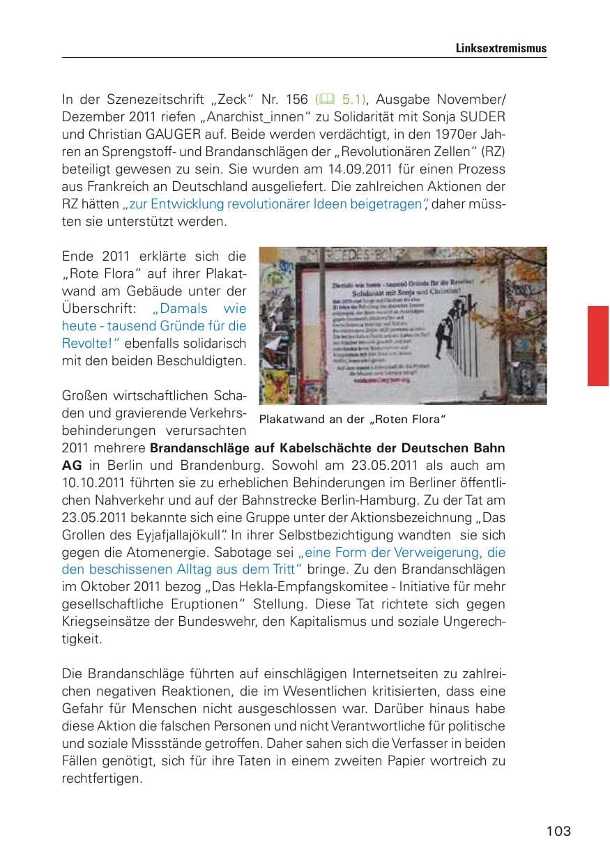 Seite 104 des Verfassungsschutzbericht 2011 Hamburg