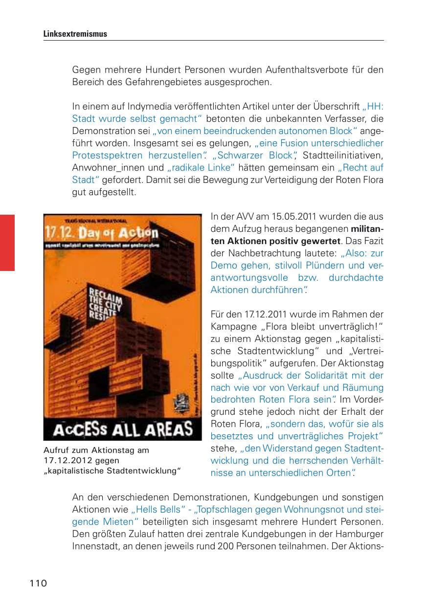 Seite 111 des Verfassungsschutzbericht 2011 Hamburg