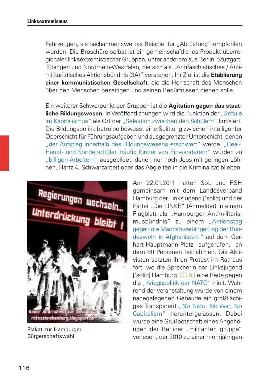 Seite 117 des Verfassungsschutzbericht 2011 Hamburg