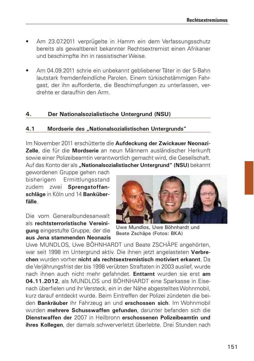 Seite 152 des Verfassungsschutzbericht 2011 Hamburg