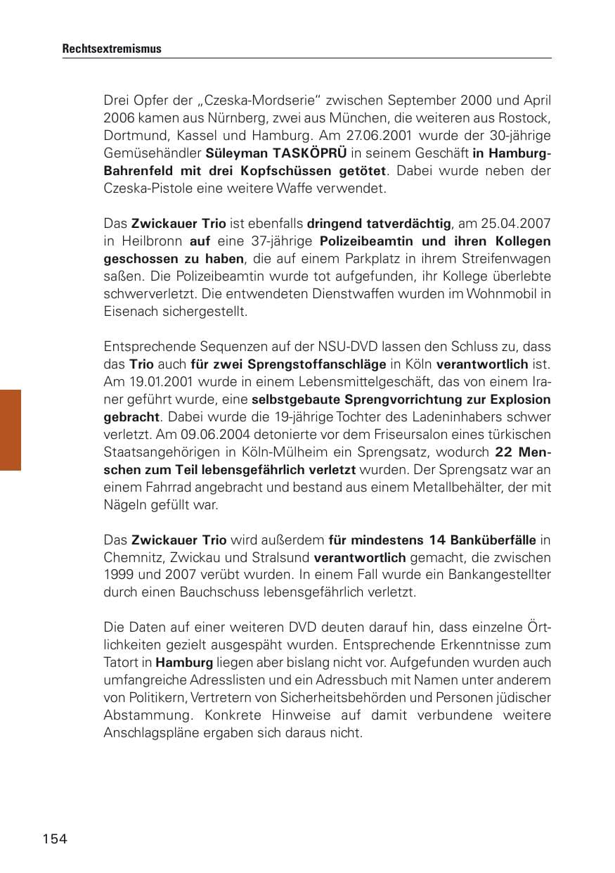 Seite 155 des Verfassungsschutzbericht 2011 Hamburg