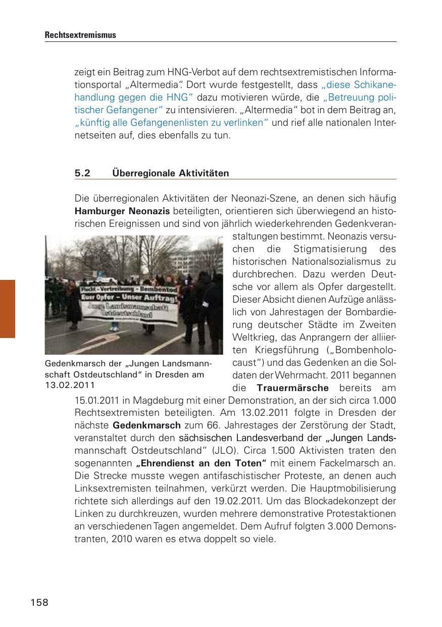 Seite 159 des Verfassungsschutzbericht 2011 Hamburg