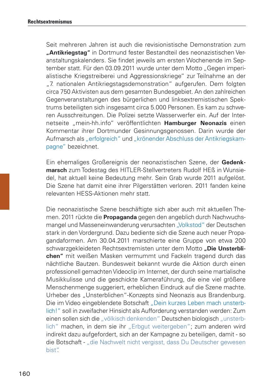 Seite 161 des Verfassungsschutzbericht 2011 Hamburg