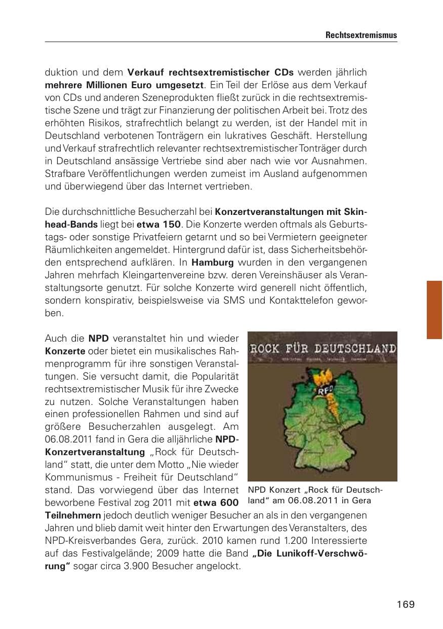 Seite 170 des Verfassungsschutzbericht 2011 Hamburg