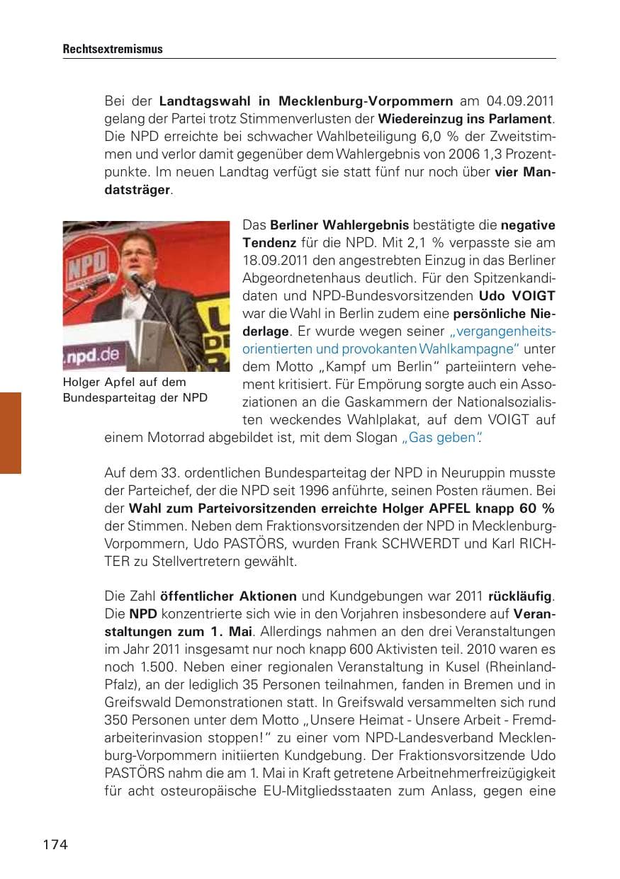 Seite 175 des Verfassungsschutzbericht 2011 Hamburg