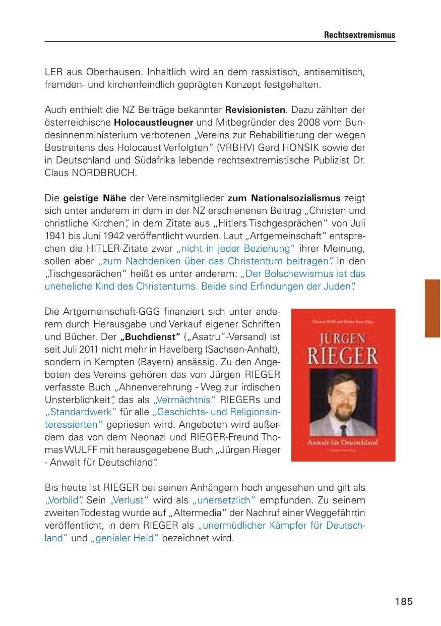 Seite 186 des Verfassungsschutzbericht 2011 Hamburg