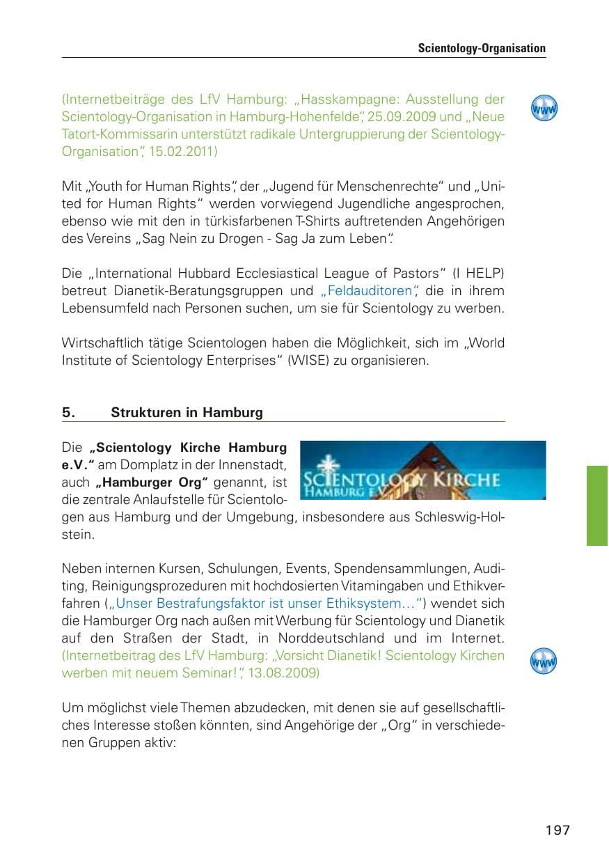 Seite 198 des Verfassungsschutzbericht 2011 Hamburg