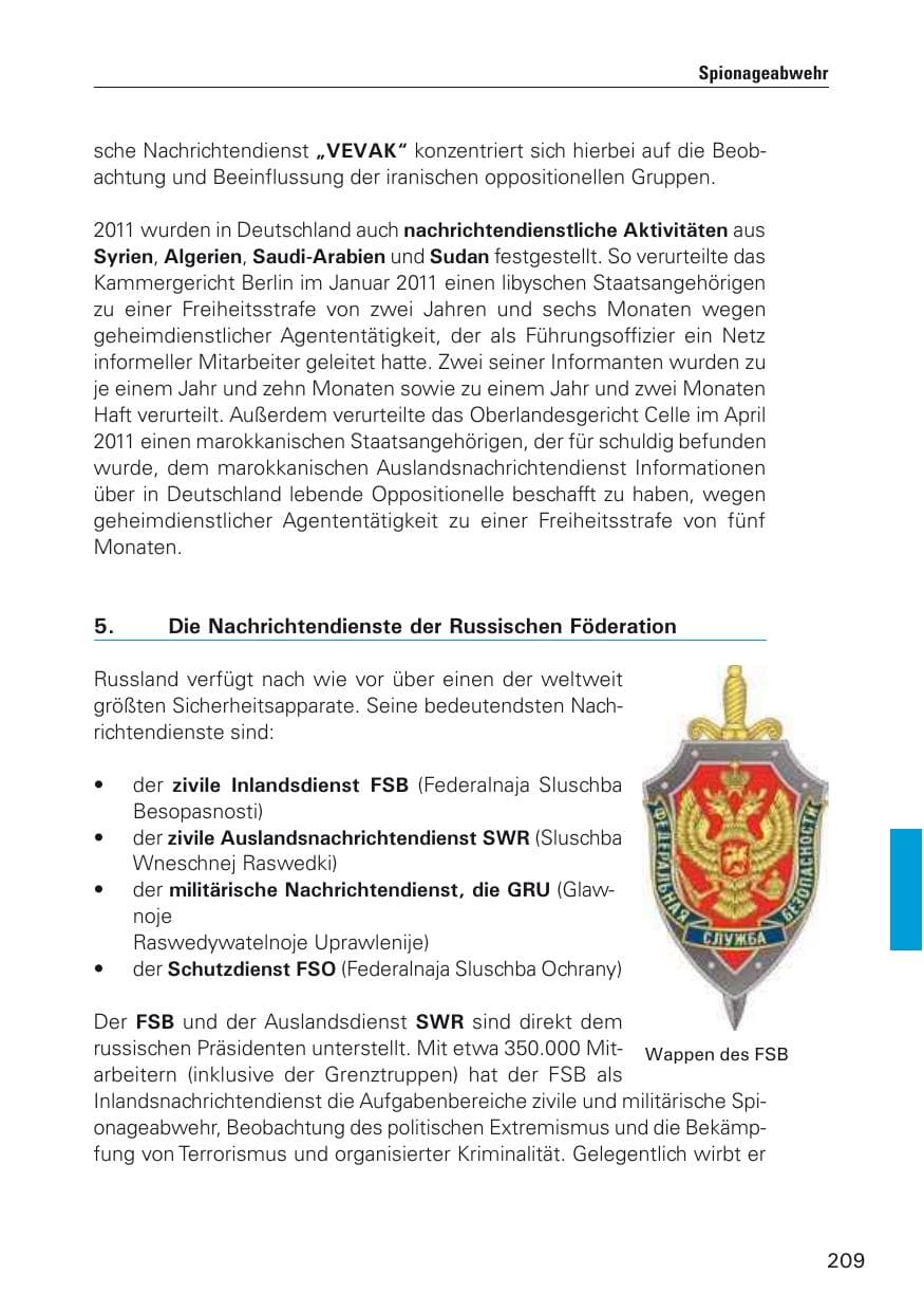 Seite 210 des Verfassungsschutzbericht 2011 Hamburg