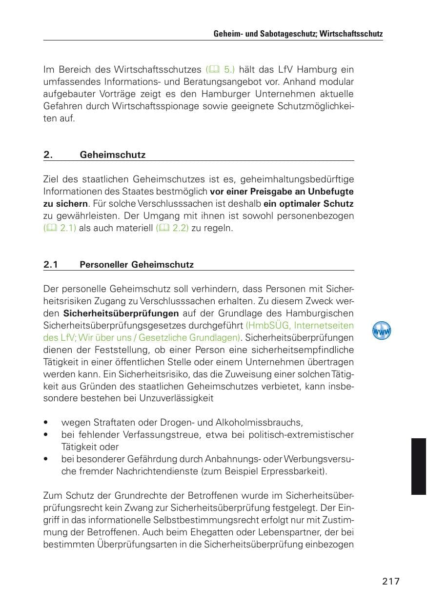 Seite 218 des Verfassungsschutzbericht 2011 Hamburg