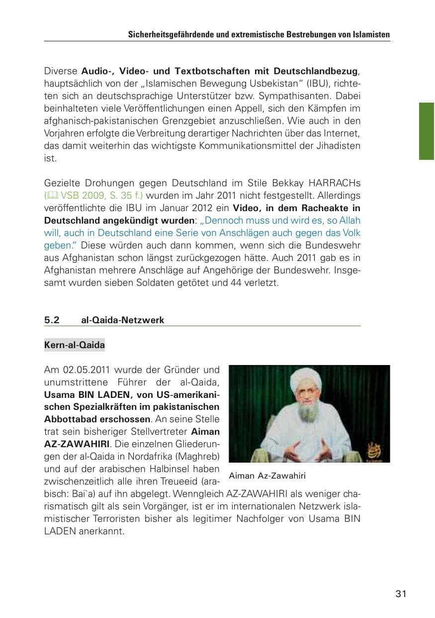 Seite 32 des Verfassungsschutzbericht 2011 Hamburg