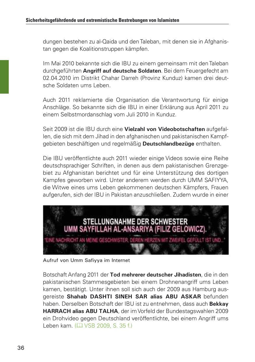Seite 37 des Verfassungsschutzbericht 2011 Hamburg