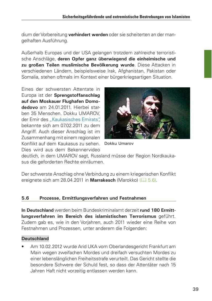Seite 40 des Verfassungsschutzbericht 2011 Hamburg