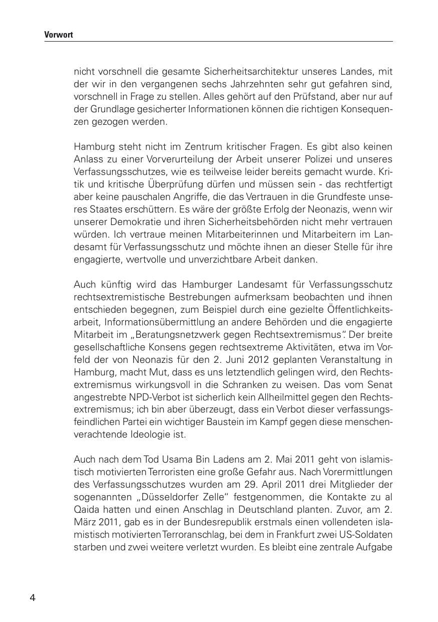 Seite 5 des Verfassungsschutzbericht 2011 Hamburg