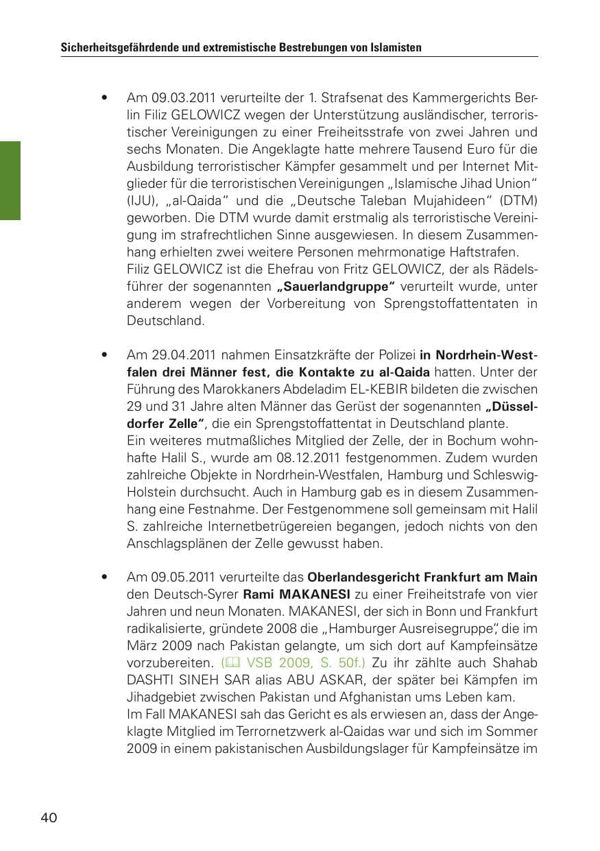 Seite 41 des Verfassungsschutzbericht 2011 Hamburg