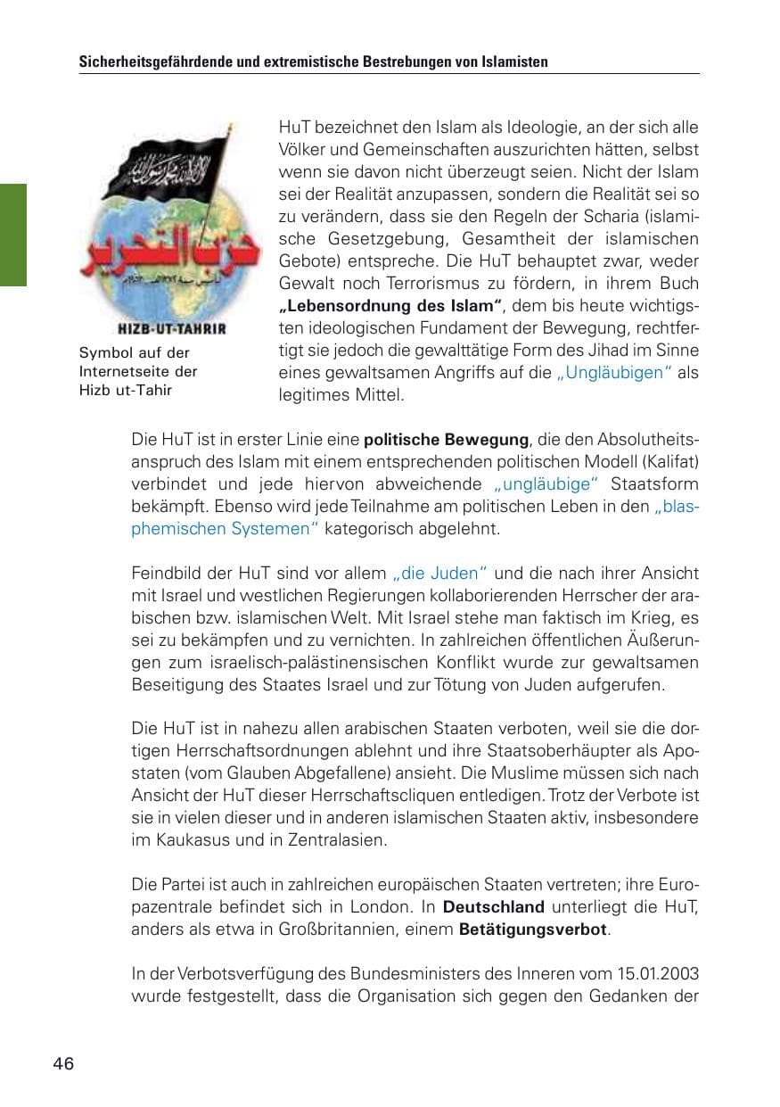 Seite 47 des Verfassungsschutzbericht 2011 Hamburg