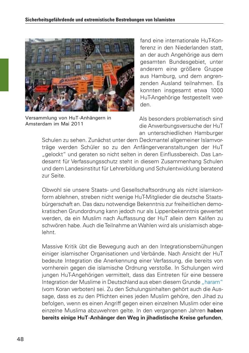 Seite 49 des Verfassungsschutzbericht 2011 Hamburg