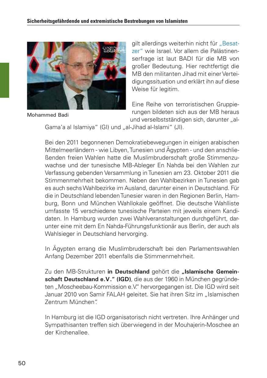 Seite 51 des Verfassungsschutzbericht 2011 Hamburg