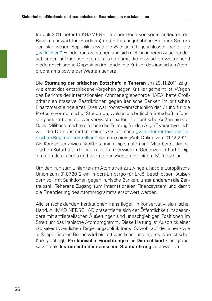 Seite 57 des Verfassungsschutzbericht 2011 Hamburg