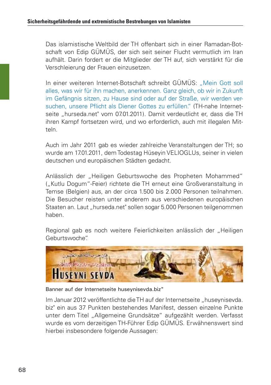 Seite 69 des Verfassungsschutzbericht 2011 Hamburg