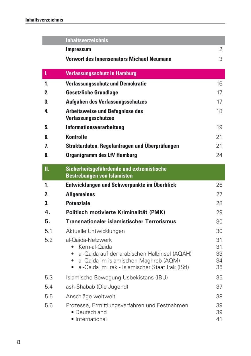 Seite 9 des Verfassungsschutzbericht 2011 Hamburg