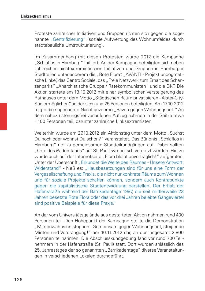 Seite 127 des Verfassungsschutzbericht 2012 Hamburg