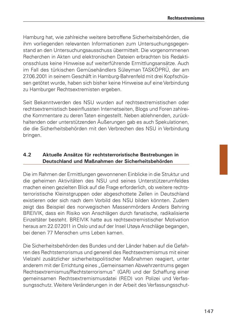 Seite 148 des Verfassungsschutzbericht 2012 Hamburg