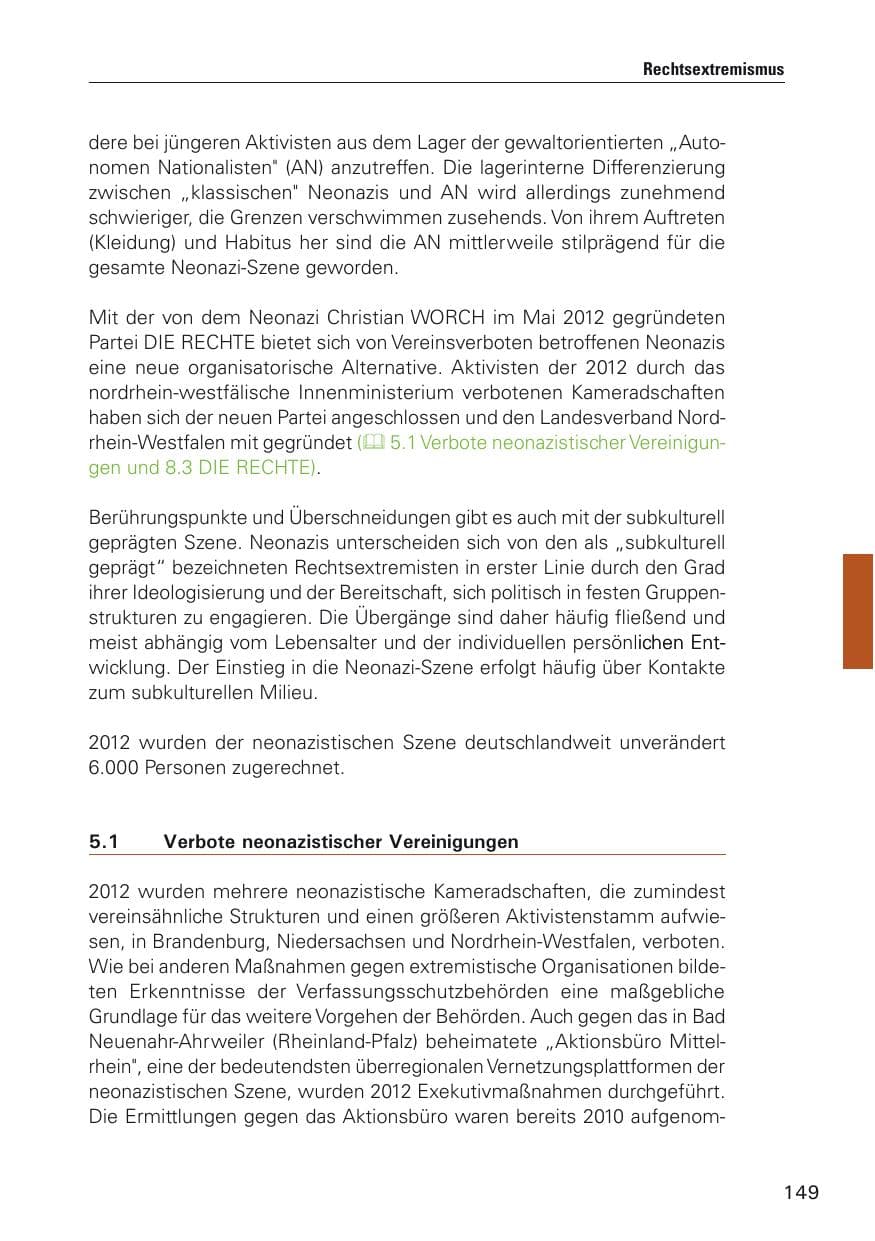 Seite 150 des Verfassungsschutzbericht 2012 Hamburg