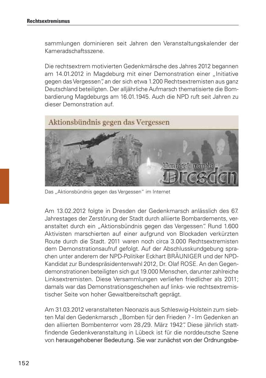 Seite 153 des Verfassungsschutzbericht 2012 Hamburg