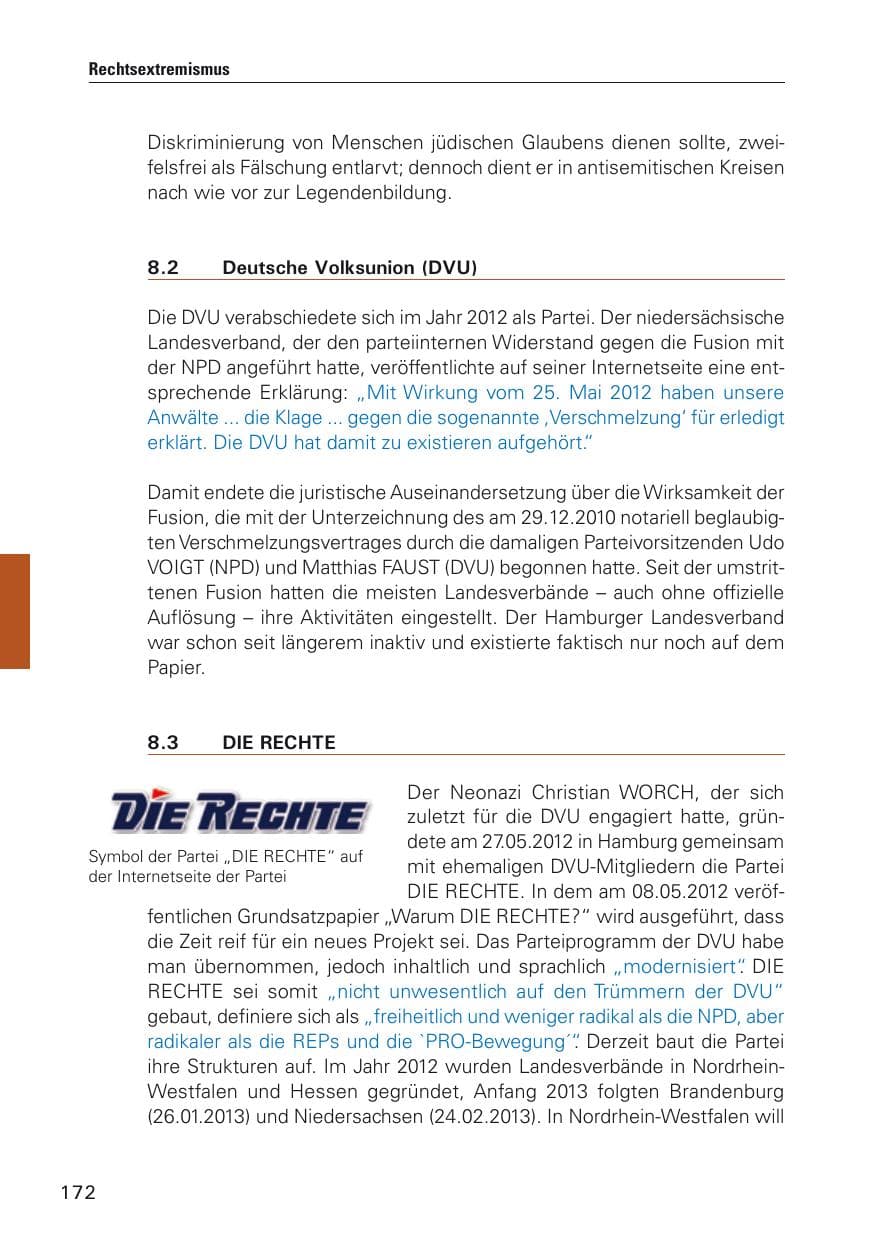 Seite 173 des Verfassungsschutzbericht 2012 Hamburg