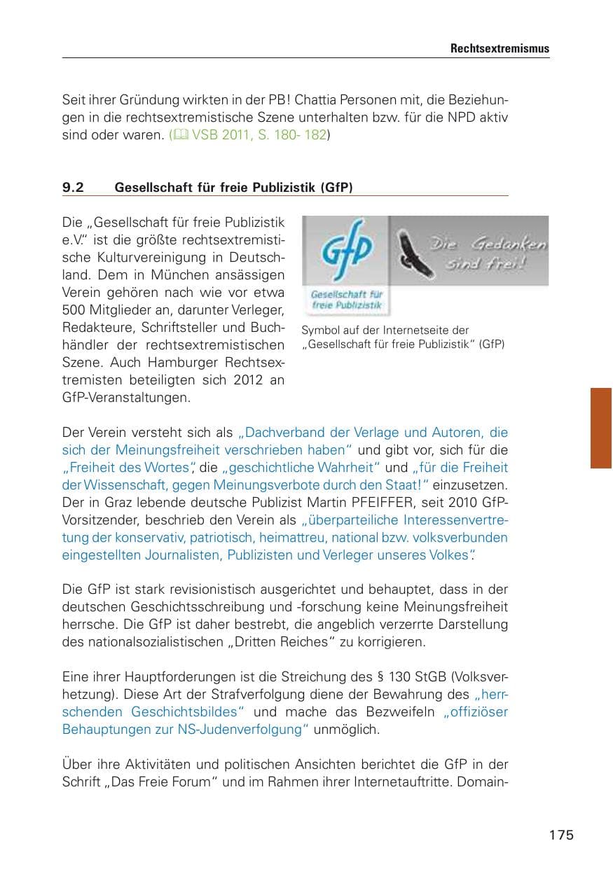 Seite 176 des Verfassungsschutzbericht 2012 Hamburg