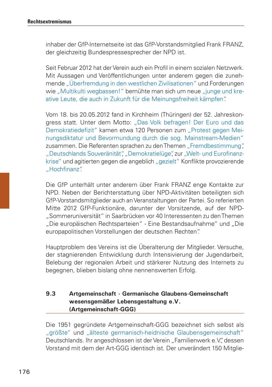 Seite 177 des Verfassungsschutzbericht 2012 Hamburg